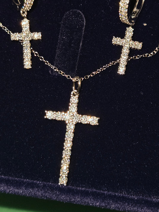 GRA certified moissanite cross set | Time and Shine LLC