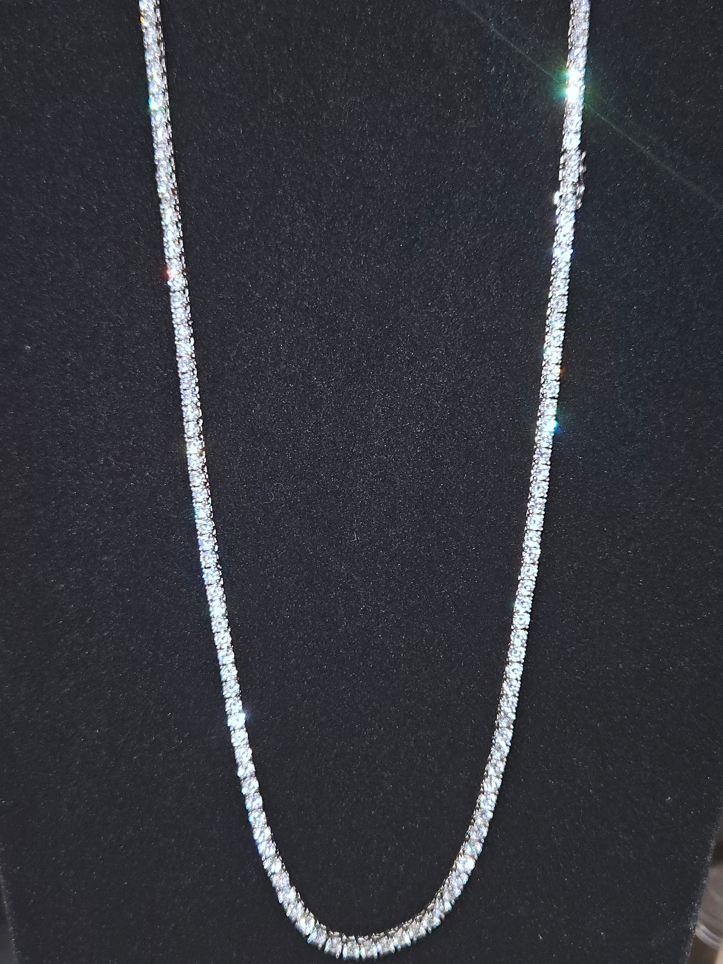 3mm cubic zirconia tennis chain | Time and Shine LLC