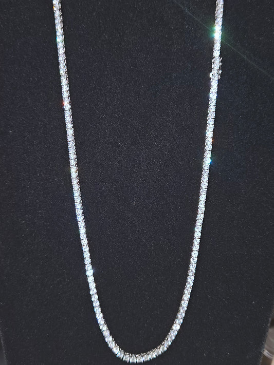 3mm cubic zirconia tennis chain | Time and Shine LLC