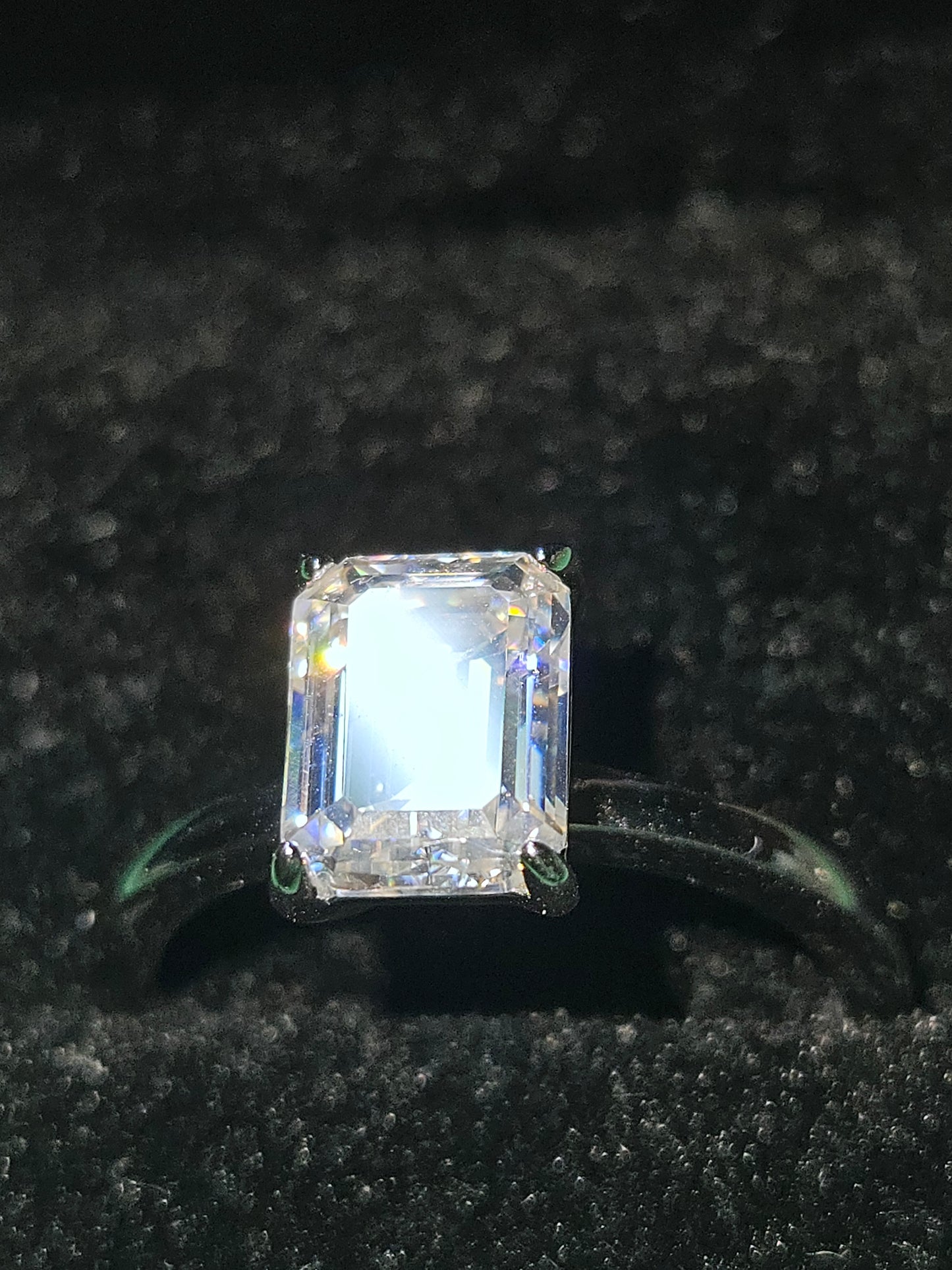 2 carat emerald cut Moissanite solitaire| Time and Shine LLC