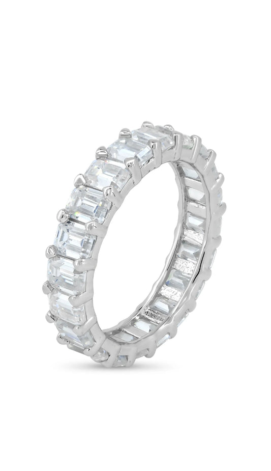 Moissanite emerald eternity ring | Time and Shine LLC