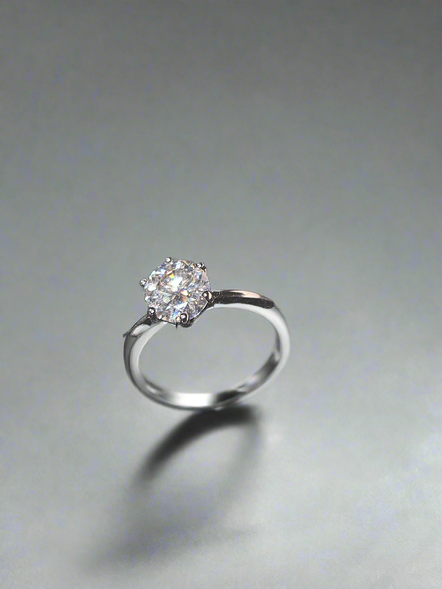 1ct moissanite solitaire ring | Time and Shine LLC